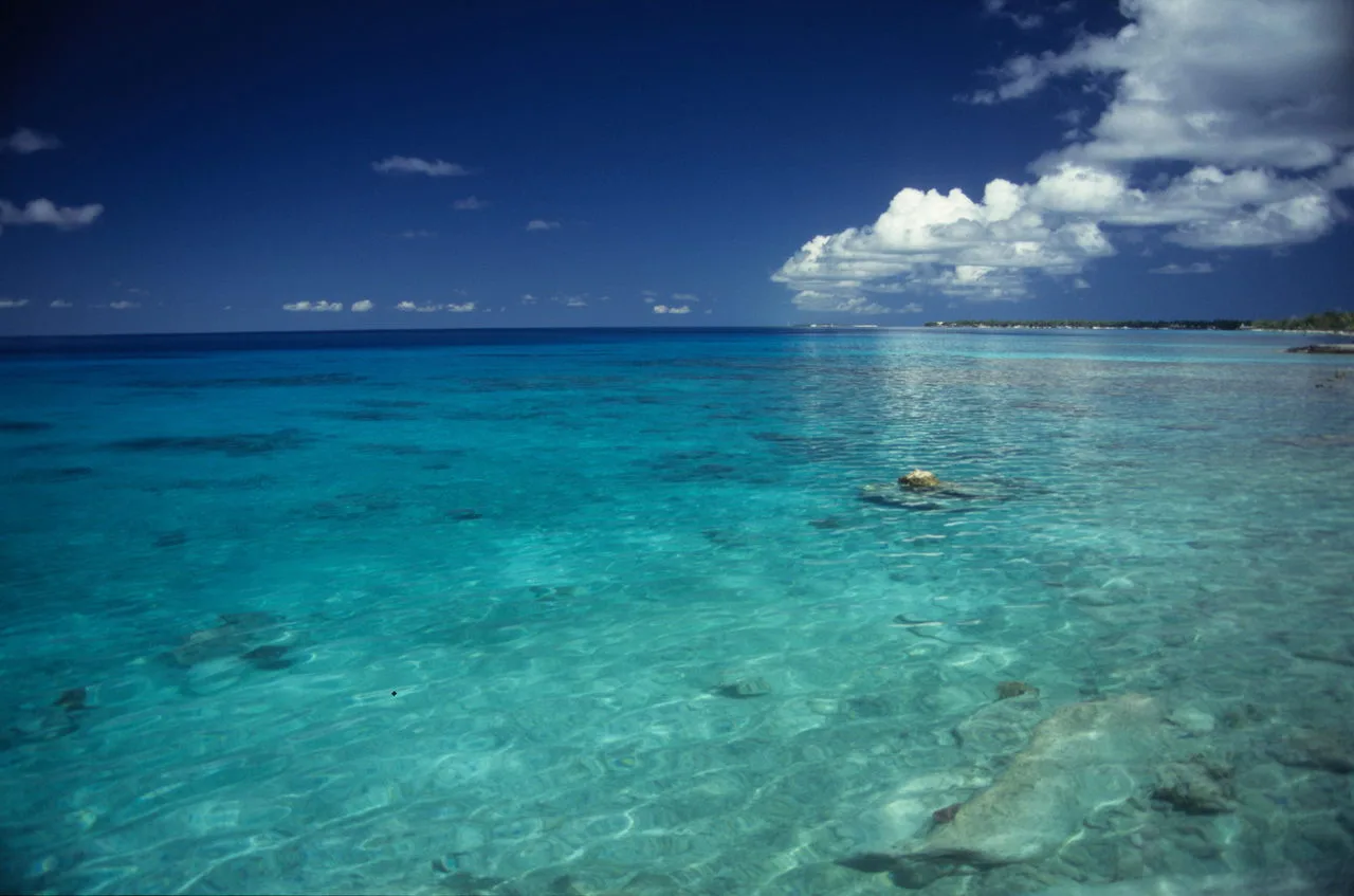 Plage de sable blanc et lagon en Polynésie française